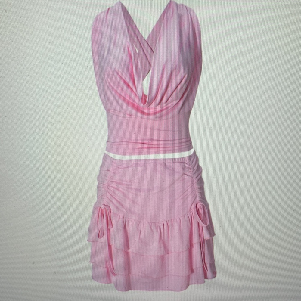 Pink Two-Piece Ruffle Mini Set - Picture 4 of 5